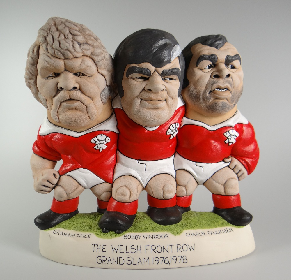 JOHN HUGHES limited edition (209/500) Grogg - 'The Welsh Front Row Grand Slam 1976, 1978'