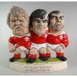 JOHN HUGHES limited edition (209/500) Grogg - 'The Welsh Front Row Grand Slam 1976, 1978'