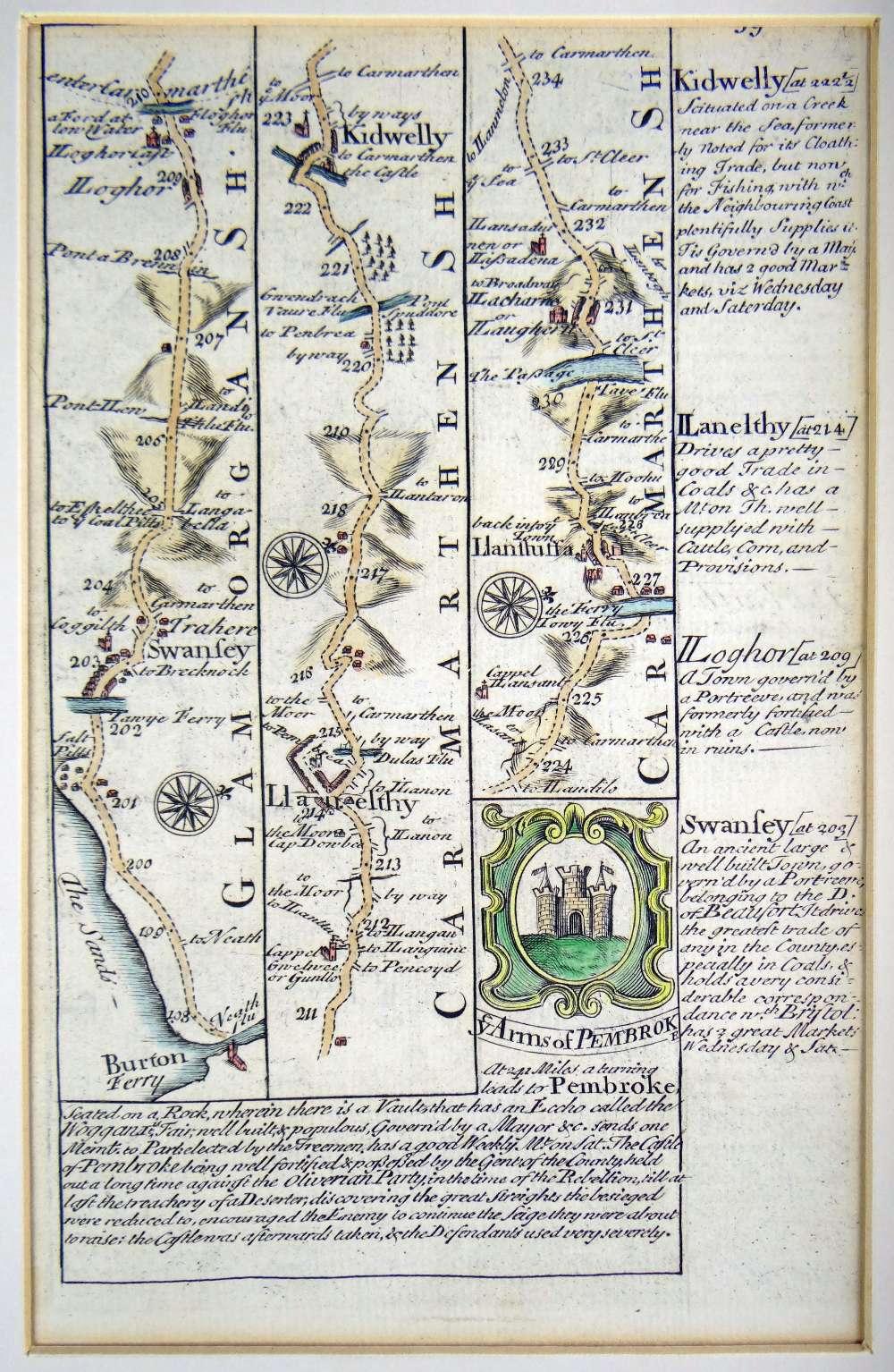 JOHN OWEN & EMANUEL BOWEN ten antiquarian coloured road maps on five sheets - 'Continuation of the - Image 8 of 9