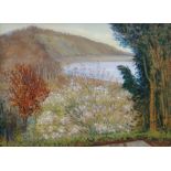 FELICITY CHARLTON oil on board - coastal scene entitled verso 'View of the Bay', signed & dated