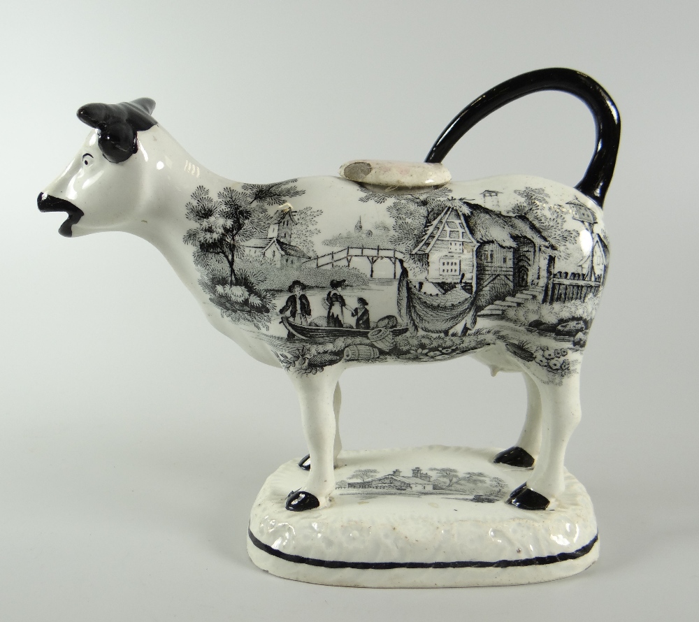 A GLAMORGAN POTTERY COW CREAMER circa 1830 (Baker, Bevans & Irwin period) with believed original - Image 2 of 10