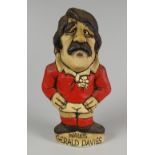 JOHN HUGHES Grogg - famous Welsh International wing Gerald Davies, signed, 15.5cms high