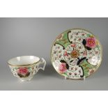 A SWANSEA PORCELAIN CUP & SAUCER in the Japan pattern No. 436