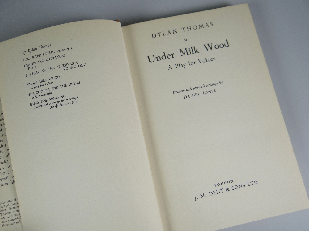 DYLAN THOMAS 1st Edition volume - 'Under Milk Wood', 1954 published by J M Dent & Sons - Image 2 of 5