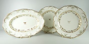 A SWANSEA PORCELAIN PART DESSERT SET from the Venn service with centred family crest, comprising