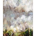 NATHAN JONES oil on panel - landscape, entitled verso 'North Wales', signed, 9 x 7 cms