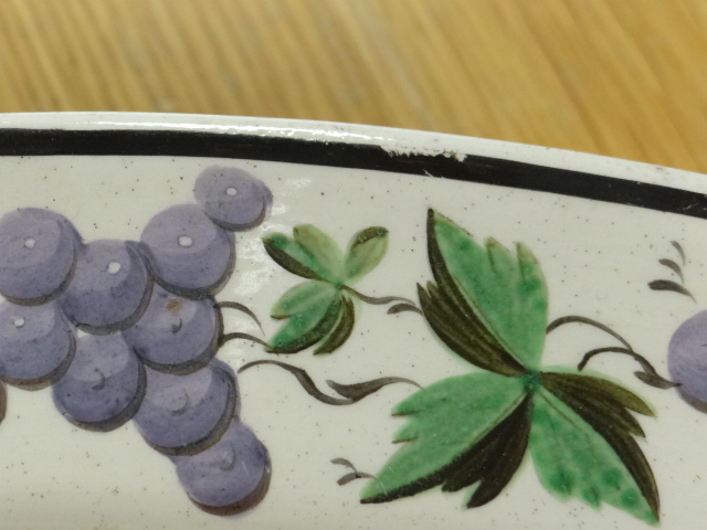 SWANSEA CREAMWARE MEAT PLATTER of oval form, decorated with a boarder of grape-vines, impressed mark - Image 4 of 7