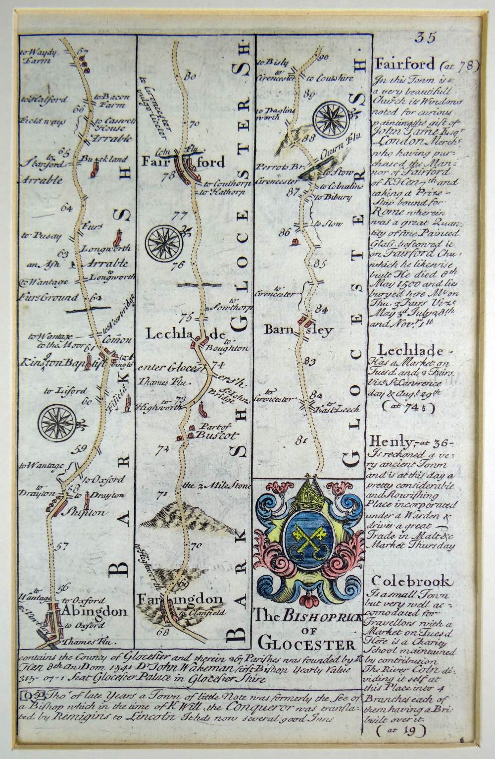 JOHN OWEN & EMANUEL BOWEN ten antiquarian coloured road maps on five sheets - 'Continuation of the - Image 4 of 9