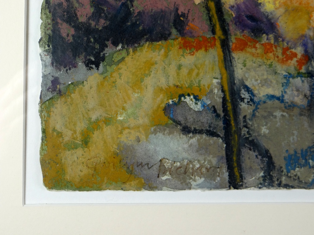 GWILYM PRICHARD mixed media on hand cut paper - Anglesey landscape with chapel, entitled verso on - Image 2 of 2