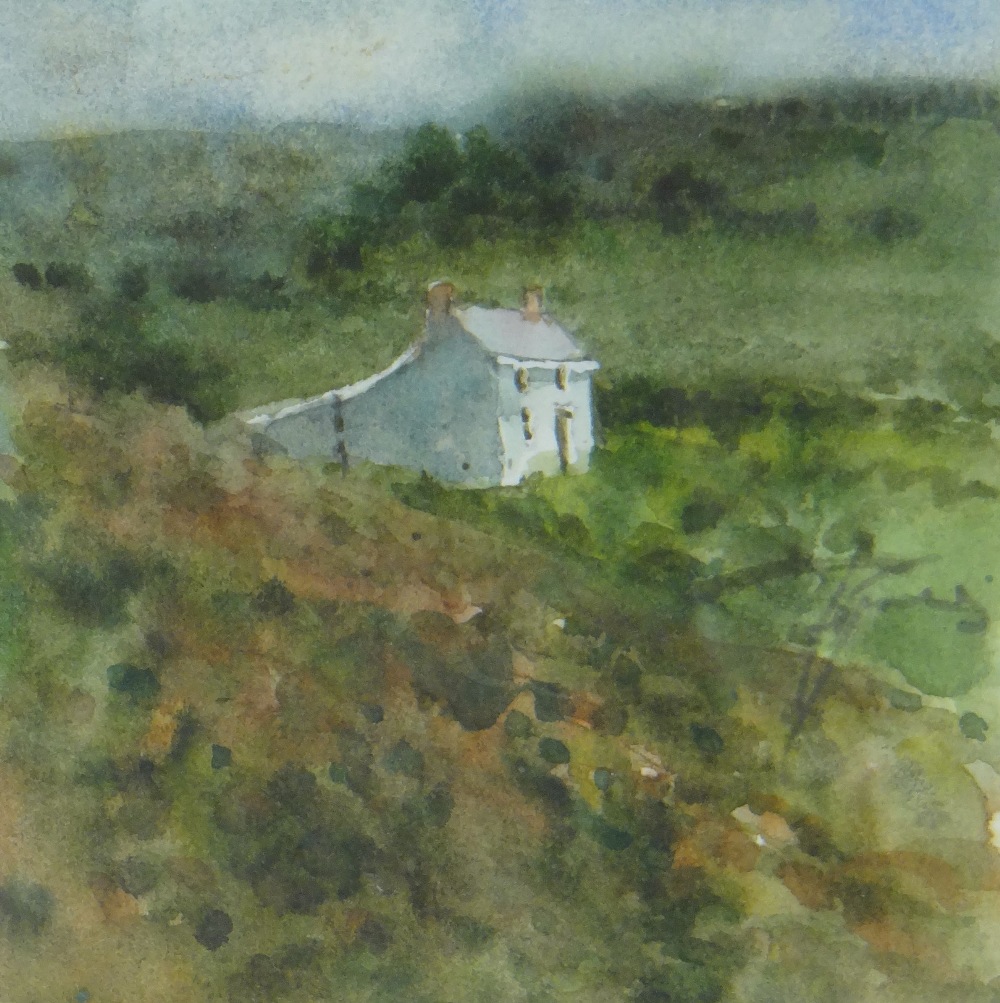 ANDREW DOUGLAS FORBES watercolour, a pair - single whitewashed cottage on a hillside and stonework - Image 2 of 2