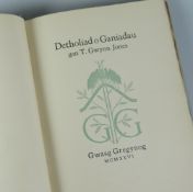 GWASG GREGYNOG limited edition (452/500) 'Detholiad o Ganiadau' gan T Gwynn Jones, 1926