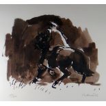 SIR KYFFIN WILLIAMS RA coloured limited edition (254/500) print - Patagonian horseman on his