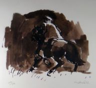 SIR KYFFIN WILLIAMS RA coloured limited edition (254/500) print - Patagonian horseman on his