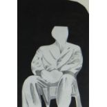 JOHN UZZELL EDWARDS pencil work - study of a seated figure, 21 x 14cms