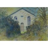 CHRIS GRIFFIN watercolour - chapel, signed & dated 1990, 13 x 17cms