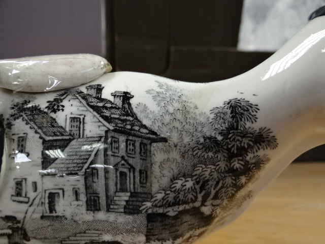 A GLAMORGAN POTTERY COW CREAMER circa 1830 (Baker, Bevans & Irwin period) with believed original - Image 8 of 10