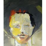 JOHN UZZELL EDWARDS gouache - head & shoulders portrait entitled 'Head', 24 x 20cms