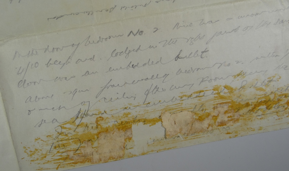 OF DYLAN THOMAS INTEREST - A PLAN OF MAJODA BUNGALOW WITH POLICEMAN'S NOTES relating to an - Image 7 of 8