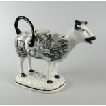 A GLAMORGAN POTTERY COW CREAMER circa 1830 (Baker, Bevans & Irwin period) with believed original