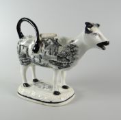 A GLAMORGAN POTTERY COW CREAMER circa 1830 (Baker, Bevans & Irwin period) with believed original