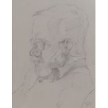 ANN REES pencil drawing - head & shoulders portrait of her husband Paul Rees, signed & dated 1976,