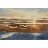 BRIAN ENTWISTLE watercolour - sunset at Rhosneigr, signed & dated 1979, 30.5 x 46cms