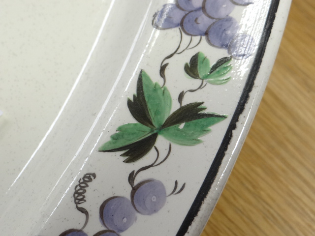 SWANSEA CREAMWARE MEAT PLATTER of oval form, decorated with a boarder of grape-vines, impressed mark - Image 6 of 7