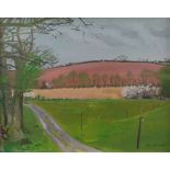 ERIC MALTHOUSE oil on canvas - landscape with track and trees, signed, 44 x 55cms Provenance: The