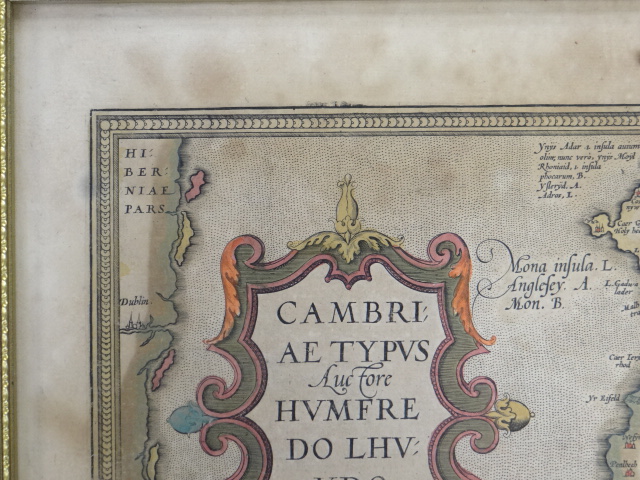 HUMPHREY LLWYD coloured and tinted late sixteenth century antiquarian map - 'Cambriae Typus' being - Image 7 of 13