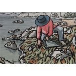 ALAN WILLIAMS acrylic on canvas - 'Seaweed Gatherer', signed, 40.5 x 58cms