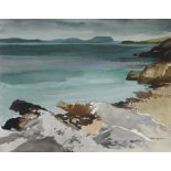 DONALD McINTYRE watercolour - Scottish coast, entitled on Thackeray Gallery label verso 'Skye from