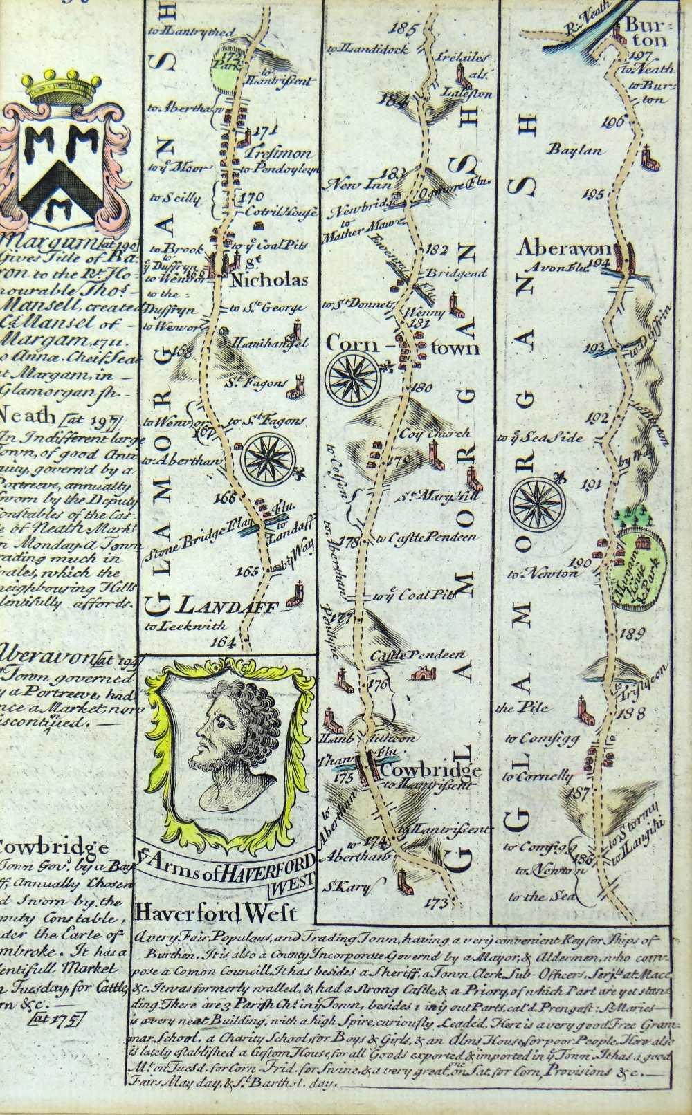 JOHN OWEN & EMANUEL BOWEN ten antiquarian coloured road maps on five sheets - 'Continuation of the - Image 7 of 9