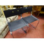 Pair of black and chrome director's style chairs