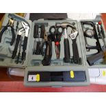 Compact plastic small grey toolbox with contents