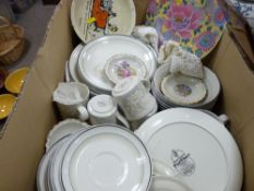 Box of Royal Doulton dinnerware and other porcelain