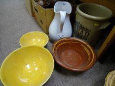 Parcel of miscellaneous pottery including slipware type bowl etc