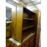 Pair of four shelf bookcases