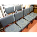 Set of six (four plus two) floral upholstered chairs