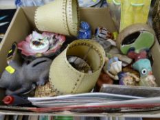 Box of miscellaneous decorative items, porcelain etc