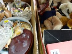 Box of mixed porcelain and a box of mixed household items