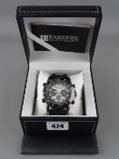 Barkers of Kensington Turbo Sport white dial wristwatch