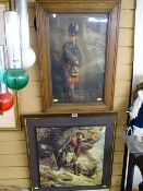 Oak framed print of a Scottish gentleman, titled 'The Macnab, Sir Henry Raeburn RA', the frame top