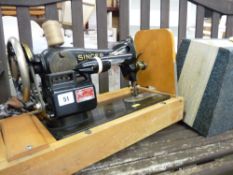 Cased Singer manual sewing machine