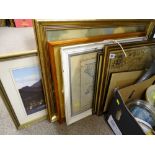 Quantity of framed reproduction maps and prints etc