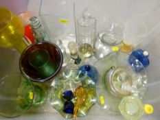 Box of attractive glassware including vaseline etc