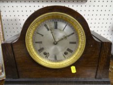 Silvered dial mahogany mantel clock