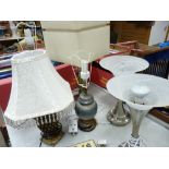 Parcel of ornate table lamps E/T