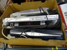 Parcel of home entertainment equipment - Panasonic NV-VP33 VHS/DVD/CD player, Sky box etc E/T