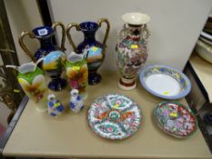 Parcel of miscellaneous porcelain including two pairs of Staffs vases, Satsuma vase, other