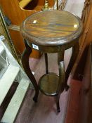 Two tier polished wood plant stand
